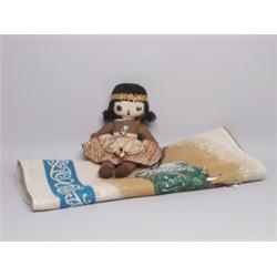 Old Maori Doll & Two Linens 