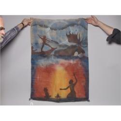 Leon Goulet Signed & Painted Burlap Sack