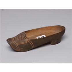 Old Carved Wood Shoe