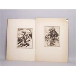 Pair R.H. Palenske Lithograph Prints