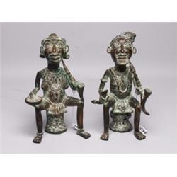 Pr Old African Cast Bronze Figures