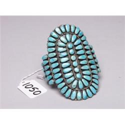 Huge Navajo Handwrought 83 Stone Bracelet