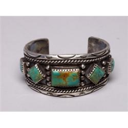 Navajo Handwrought 5 Stone Bracelet