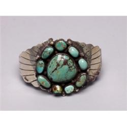 Navajo Handworught 10 Stone Bracelet