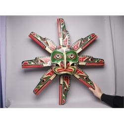 Handcarved Kwakiutl Raven Sun Mask