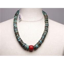 Pueblo Turquoise and Coral Necklace