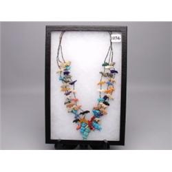 Pueblo 3 Strand Handcarved Fetish Necklace
