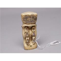 19th C Tlingit Carved Walrus Ivory Charm