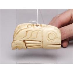 19th C Tlingit Carved Bone Shaman's Charm