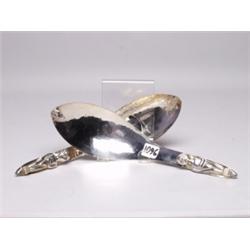 Pr Silver Plated Native Motif Ladles