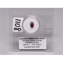 Cabachon Ruby  2.86 Ct