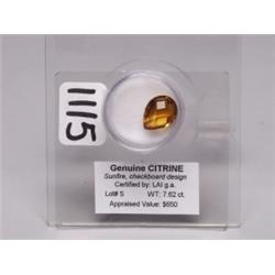 Citrine  7.62 Ct