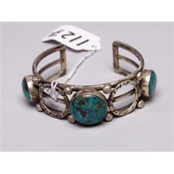 Navajo Handwrought 3 Stone Bracelet