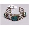Image 1 : Navajo Handwrought 3 Stone Bracelet