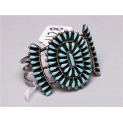Zuni Handwrought 61 Stone Cluster Bracelet