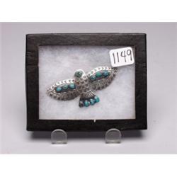 Old Navajo Handwrought Thunderbird Pin