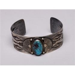 Old Navajo Handwrought Cuff Bracelet Ca 1940