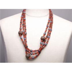 3 Strings of Antique Six Layer Chevron Beads