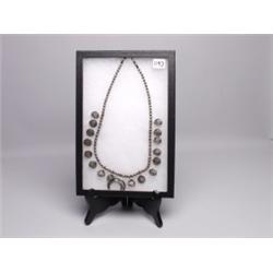 Navajo  Handwrought Silver Dime Necklace