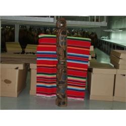 6 Foot Tall Eagle Bear Totem Pole