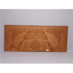 Carved Cedar Panel  Buck Russell