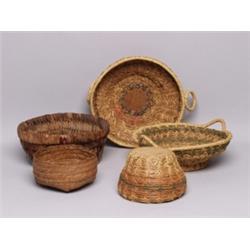 Five Native Pine Needle & Cedar Baskets