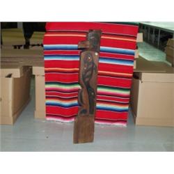 Carved Eagel Rave and Whale Pole