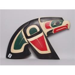 Carved Yellow Cedar Panel  Signed