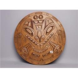 Carved Cedar Frog Medalion