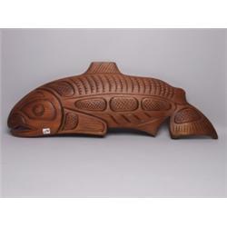 Carved Cedar Panel by LA Wilson 1985