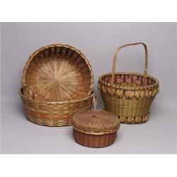 Four Great Lakes Indian Baskets
