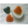 Image 2 : ASSORTED HEART PENDANTS - JASPER GEMSTONE - 3 TTL