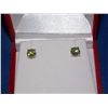 Image 1 : EARRINGS - NEW GENUINE 1CTW ROUND FACETED RICH GREEN PERIDOT IN STERLING SILVER SETTING - VS CLARITY