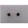 Image 1 : EARRINGS - PRINCESS FACETED GARNET IN STERLING SILVER STUD DESIGNED SETTING - POST & BUTTERFLY BACKS