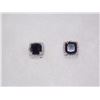Image 1 : EARRINGS- NEW SQUARE CUT BLUE SAPPHIRE & DIAMONDS IN STERLING SILVER STUD DESIGN - RETAIL ESTIMATE $