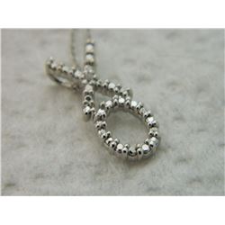 NECKLACE - DIAMOND IN STAMPED 925 STERLING SILVER HUGS & KISSES  (XO) DESIGNED SETTING - INCLUDES ST