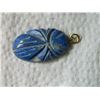 Image 3 : PENDANT - HAND CRAFTED CARVED LAPIS STONE - SCARAB 1 1/2" LONG