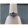 Image 1 : RING - OVAL FACETED TANZANITE & 2 DIAMOND IN STERLING SILVER SOLITAIRE SETTING - RETAIL ESTIMATE $35