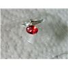 Image 1 : RING - STERLING SILVER - RED STONE - STAMPED 925