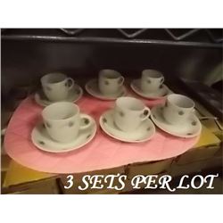 CHILD'S PORCELEIN TEA SETS - 3 SETS OF 12 PC / LOT
