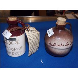 MINITURE CLAY WHISKEY JUGS - 2 TTL