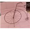 Image 1 : WROUGHT IRON YARD ORNAMENT - PENNY FARTHING BIKE APPROX 3' TALL