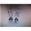 Image 1 : EARRINGS - NEW 1.25 CTW PEAR FACETED MYSTIC TOPAZ & ROUND FACETED DIAMONDS IN STERLING SILVER STUD D