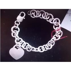 BRACELET - .925 CHARM BRACELET WITH LOBSTER CLAST - INCLUDES .925 SILVER HEART CHARM - RETAIL ESTIMA