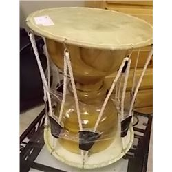 ORNATE CARVED DRUM - FIRST NATIONS DESIGN