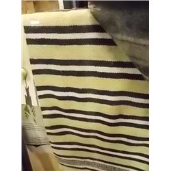 WESTERN SADDLE PAD / BLANKET - BLACK / YELLOW STRIPED