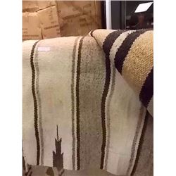 WESTERN SADDLE PAD / BLANKET - GREY / WHITE STRIPED