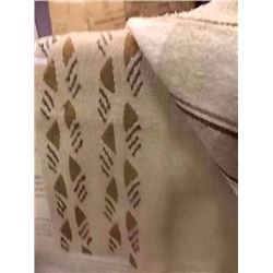 WESTERN SADDLE PAD / BLANKET - CREAM WIHT BROWN FEATHER TOPS