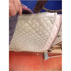 SADDLE PAD - GREY WITH PINK TRIM