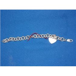 BRACELET - .925 CHARM BRACELET WITH LOBSTER CLAST - INCLUDES .925 SILVER HEART CHARM - RETAIL ESTIMA